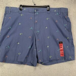 The Foundry Supply Co. Mens Flex Flat Front Shorts 52 Big Blue Fishing Fly NEW